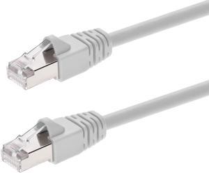 Monoprice Cat6A Ethernet Patch Cable - Network Internet Cord - RJ45, 550Mhz, STP, Pure Bare Copper Wire, 10G, 26AWG, 10ft, White