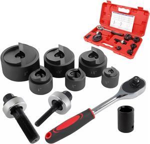 Ratchet Knockout Hole Punch Driver Kits 1/2 to 2 inch SLUG-Buster Knockout Electrical Conduit Hole Cutter Sets KO Tool Kit (CC-60)_iGeelee