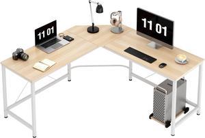 soges 59x 59inches Large L-Shaped Desk Computer Desk with Mainframe Multifunctional Computer Corner Desk Table Workstation,White Oak ZJ02-MO-NN-CA