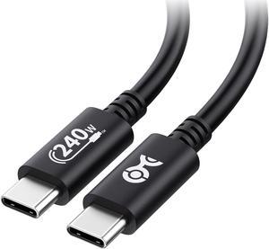 Cable Matters [USB-IF Certified] 240W USB C Cable 6.6 ft / 2m for MacBook Pro, Dell XPS (USB C Charger Cable, 140W USB C Cable, USB C Charging Cable) - Power Delivery 3.1 in Black (USB 2.0, No Video)