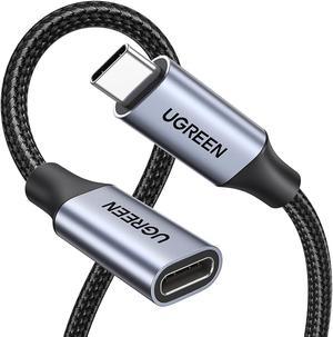 UGREEN USB C Extension Cable USB 3.2 Gen 2 10Gbps Type C Male to Female Extender Cord 4K Video 100W Fast Charge Cable for USB Hub, SSDs, Docking Station, iPhone 15, Steam Deck, Grey, 1.5FT