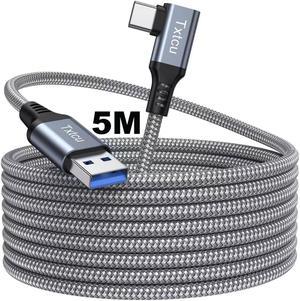 Txtcu Link Cable 16ft Compatible for Quest 3/Quest 2/Pro/Pico 4 USB 3.0 to USB Type C Cable Nylon Braided 5Gbps High Speed Data Transfer USB C Charging Cable for Oculus Quest 3/Quest 2/1,VR Headset