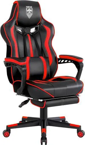 Vonesse Gaming Chair with Footrest Gaming Computer Chair with Massage Recliner Computer Chair High Back Gaming Reclining Chair Racing Gamer Chair Big and Tall Gaming Chairs for Adults (Red/Black Vonesse Gaming Chair with Footrest Gaming Computer Chair with Massage Recliner Computer Chair High Back Gaming Reclining Chair Racing Gamer Chair Big and Tall Gaming Chairs for Adults (Red/Black