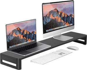 VAYDEER Dual Aluminum Monitor Stand Riser, Aluminum Strong&Sturdy for Laptop Computer Screen, TV, PC, Printer, Multi Media Speaker-Multifunctional Desktop Organizer