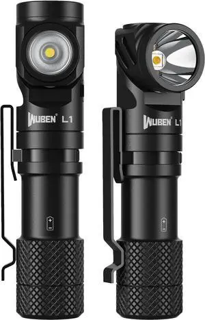 WUBEN L1 Rechargeable Flashlight High Lumens, 2000 Lumen Bright Tactical Flashlight, Dual Light Sources Pocket Flashlight, IP68 Waterproof Magnetic Camping Flashlight for Home Outdoors Emergency (P9)