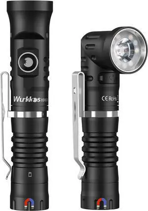 HD11 Right Angle Flashlight with Red Light, 1800 Lumens 90 Degree Spotlight & Floodlight EDC Flashlight, IP68 Waterproof for Working Outdoors  -
