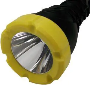 Dorcy 180-Lumen Weatherproof Rubber LED Flashlight with Non-Slip Grip and Sealed Push Button, Assorted Colors (41-2968),Medium , Black