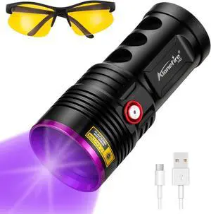 H42UV 36W Professional UV Flashlight 365nm High Power Blacklight with Protective Glasses & 4 Batteries H42UV 36W Professional UV Flashlight 365nm High Power Blacklight with Protective Glasses & 4 Batteries