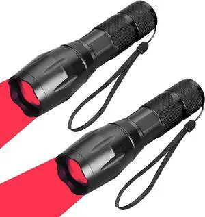(Pack of 2 One Mode Red Light Flashlight, Single Mode Red LED Flashlight Red Flashlight, Red LED Red Light for Astronomy, Aviation, Night Observation- 2 Pcs Red Flashlights (Pack of 2 One Mode Red Light Flashlight, Single Mode Red LED Flashlight Red Flashlight, Red LED Red Light for Astronomy, Aviation, Night Observation- 2 Pcs Red Flashlights