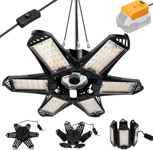 LIVOWALNY LED Work Light for Dewalt 20V Battery, 68W 6800LM LED Garage Lights, Flood Lights, Ceiling Lights for Garage Car Repairs, Workshop, Camping LIVOWALNY LED Work Light for Dewalt 20V Battery, 68W 6800LM LED Garage Lights, Flood Lights, Ceiling Lights for Garage Car Repairs, Workshop, Camping