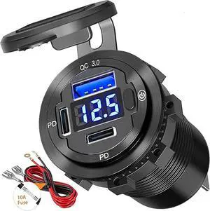 12V USB Outlet, VANONE Aluminum Alloy Dual 36W PD USB C Ports & 18W QC3.0 USB charging Port 12 Volt Outlet Charger Socket, Accessories for Car Boat Marine Motorcycle RV ATV Truck Golf Cart, etc 12V USB Outlet, VANONE Aluminum Alloy Dual 36W PD USB C Ports & 18W QC3.0 USB charging Port 12 Volt Outlet Charger Socket, Accessories for Car Boat Marine Motorcycle RV ATV Truck Golf Cart, etc