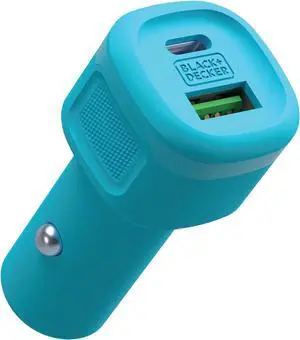 BLACK+DECKER USB C Car Charger, Compact 38W 2-Port, LED Indicator Type C Charger with Power Delivery/Quick Charge, Compatible with iPhone 15 14 13 12 Series, Pixel 3 2 XL, iPad Pro, More