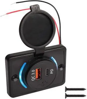 Brand Name 12V-24V Quick Car Charger - Dual PD USB-C & Quick Charge 3.0 USB-A Ports, 18W Power Delivery, Cap Type C Socket, Outlet Adapter Brand Name 12V-24V Quick Car Charger - Dual PD USB-C & Quick Charge 3.0 USB-A Ports, 18W Power Delivery, Cap Type C Socket, Outlet Adapter