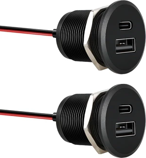 Acegoo RV USB Outlet All-Aluminum Type A + Type C Ports 12V/24V USB Charger, Recessed Mount 24W High-Speed Charging Socket, PD3.0 & QC3.0 Fast Charger for Camper Trailer Van Car Boat Golf Cart - 2Pcs Acegoo RV USB Outlet All-Aluminum Type A + Type C Ports 12V/24V USB Charger, Recessed Mount 24W High-Speed Charging Socket, PD3.0 & QC3.0 Fast Charger for Camper Trailer Van Car Boat Golf Cart - 2Pcs