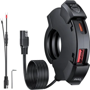 EXTRACTME Motorcycle Phone Charger, Ultra-Narrow Dual USB Type C 30W PD & Quick Charge 3.0 Motorcycle USB Charger, Waterproof Motorcycle USB Port for Phone, Tablet, GPS (Only 0.51 in Wide) EXTRACTME Motorcycle Phone Charger, Ultra-Narrow Dual USB Type C 30W PD & Quick Charge 3.0 Motorcycle USB Charger, Waterproof Motorcycle USB Port for Phone, Tablet, GPS (Only 0.51 in Wide)