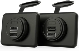 DAMAVO YM1236 Dual USB Car Charger Socket with PVC Cap, Dual Port 12V-24V Quick Car Charger, Applies to Cars, Motorcycle, Bus, RV, Boat, etc. (Surface Mount Installation) 2 Pieces DAMAVO YM1236 Dual USB Car Charger Socket with PVC Cap, Dual Port 12V-24V Quick Car Charger, Applies to Cars, Motorcycle, Bus, RV, Boat, etc. (Surface Mount Installation) 2 Pieces