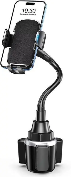 Car Phone Holder Dual 360° Rotate Gooseneck Cup Holder Phone Mount for Car Flexible Cell Phone Holder Car Compatible with iPhone 16 Pro Max/15/14/13/12/11 S25/S24/S23/S22 4-7 Phone