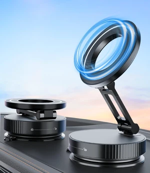 CloudValley Magnetic Car Phone Holder - Vacuum Suction Cup Phone Mount 360° Adjustable, Durable Metal Stand for iPhone & Android, Portable Magnetic Holder for Dashboard/Windshield/Gym Mirror (Black) CloudValley Magnetic Car Phone Holder - Vacuum Suction Cup Phone Mount 360° Adjustable, Durable Metal Stand for iPhone & Android, Portable Magnetic Holder for Dashboard/Windshield/Gym Mirror (Black)