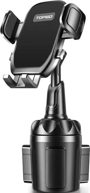 Car Phone Mount Cup Phone Holder for Car [Secure & Stable] Cup Phone Holder Cell Phone Automobile Cradle for iPhone 16 and More Smart Phone -Black