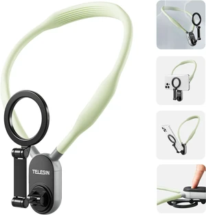 TELESIN° Magnetic Neck Cell Phone Holder, POV/Vlog Recording Necklace Lanyard Selfie Hand Free Neck Phone Mount Stand for iPhone 16 15 14 13 12 Pro Mini/Plus/Pro/Pro Max and Samsung Android Smartphone TELESIN° Magnetic Neck Cell Phone Holder, POV/Vlog Recording Necklace Lanyard Selfie Hand Free Neck Phone Mount Stand for iPhone 16 15 14 13 12 Pro Mini/Plus/Pro/Pro Max and Samsung Android Smartphone