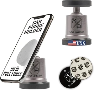 Mob Armor MobNetic Maxx - USA Assembled Magnetic Phone Holder for Car, Magnetic Car Phone Mount, 90-Degree Tilt, 360-Degree Rotation, Aluminum Metal, Compatible with iPhone & Android - Gunmetal Mob Armor MobNetic Maxx - USA Assembled Magnetic Phone Holder for Car, Magnetic Car Phone Mount, 90-Degree Tilt, 360-Degree Rotation, Aluminum Metal, Compatible with iPhone & Android - Gunmetal
