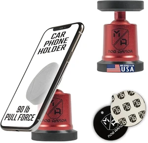 Mob Armor MobNetic Maxx - USA Assembled Magnetic Phone Holder for Car, Magnetic Car Phone Mount, 90-Degree Tilt, 360-Degree Rotation, Aluminum Metal, Compatible with iPhone & Android - Red Mob Armor MobNetic Maxx - USA Assembled Magnetic Phone Holder for Car, Magnetic Car Phone Mount, 90-Degree Tilt, 360-Degree Rotation, Aluminum Metal, Compatible with iPhone & Android - Red