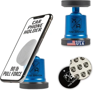 Mob Armor MobNetic Maxx - USA Assembled Magnetic Phone Holder for Car, Magnetic Car Phone Mount, 90-Degree Tilt, 360-Degree Rotation, Aluminum Metal, Compatible with iPhone & Android - Blue Mob Armor MobNetic Maxx - USA Assembled Magnetic Phone Holder for Car, Magnetic Car Phone Mount, 90-Degree Tilt, 360-Degree Rotation, Aluminum Metal, Compatible with iPhone & Android - Blue