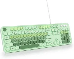 Retro Punk Keyboard,Full Size Typewriter Keyboard Floating Key Design, Wired USB, with Foldable Stands Compatible with PC/Mac/Laptop/Computer Keyboard(Green) Retro Punk Keyboard,Full Size Typewriter Keyboard Floating Key Design, Wired USB, with Foldable Stands Compatible with PC/Mac/Laptop/Computer Keyboard(Green)