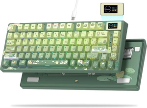 Womier SK80 75% Keyboard with Color Multimedia Display Mechanical Keyboard | Gaming Keyboard Cute Green Frog Wired Hot Swap Gasket Mount RGB Custom Key board, Pre-lubed Stabilizer for Mac/Win, Green Womier SK80 75% Keyboard with Color Multimedia Display Mechanical Keyboard | Gaming Keyboard Cute Green Frog Wired Hot Swap Gasket Mount RGB Custom Key board, Pre-lubed Stabilizer for Mac/Win, Green
