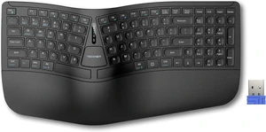 TECKNET Wireless Ergonomic Keyboard Rechargeable, 2.4G+Bluetooth Ergo Cordless USB Computer Keyboard, Wrist Rest, Natural Typing, Stain-Resistant Fabric, Compatible For Windows Computer Desktop Laptop TECKNET Wireless Ergonomic Keyboard Rechargeable, 2.4G+Bluetooth Ergo Cordless USB Computer Keyboard, Wrist Rest, Natural Typing, Stain-Resistant Fabric, Compatible For Windows Computer Desktop Laptop