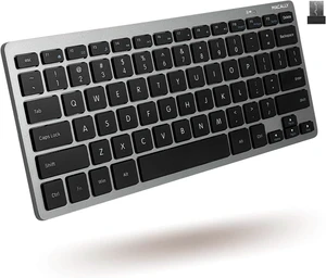 Macally Small Wireless Keyboard | Mini Keyboard for PC - Slim, Quiet & Portable for Laptop, Desktop PC, Surface, Chromebook - Space Gray Macally Small Wireless Keyboard | Mini Keyboard for PC - Slim, Quiet & Portable for Laptop, Desktop PC, Surface, Chromebook - Space Gray