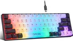 CHONCHOW Mini RGB 60% Gaming Keyboard, 68 Keys Small Compact USB Wired Rainbow Light Up Backlit Gaming Keyboard for Xbox PS4 PS5 PC Laptop Gamer(White-Black) CHONCHOW Mini RGB 60% Gaming Keyboard, 68 Keys Small Compact USB Wired Rainbow Light Up Backlit Gaming Keyboard for Xbox PS4 PS5 PC Laptop Gamer(White-Black)