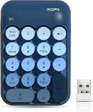 Cute Wireless Numeric Keypad with 2.4G USB Receiver, Colorful Round Keycaps, Portable Financial Accounting Numpad Number Keyboard, Suitable for PC, Laptop (Blue Gradient) Cute Wireless Numeric Keypad with 2.4G USB Receiver, Colorful Round Keycaps, Portable Financial Accounting Numpad Number Keyboard, Suitable for PC, Laptop (Blue Gradient)