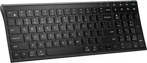 iClever Bluetooth Keyboard, BK10 SE Multi-Device Slim Wireless Keyboard, Standard Full-Size Keys with Numeric keypad, Quiet Typing Rechargeable Keyboard for Mac, iPad, Laptop, PC - Black iClever Bluetooth Keyboard, BK10 SE Multi-Device Slim Wireless Keyboard, Standard Full-Size Keys with Numeric keypad, Quiet Typing Rechargeable Keyboard for Mac, iPad, Laptop, PC - Black