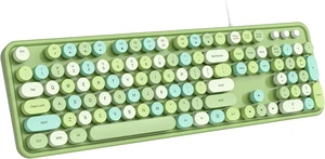 Dilter Wired Keyboard, 104 Keys Full-Sized Typewriter Keyboards, USB Plug Play Office Keyboard with Number Pad, Caps Indicators, Foldable Stands for Windows, PC, Laptop, Desktop (Green Colorful) Dilter Wired Keyboard, 104 Keys Full-Sized Typewriter Keyboards, USB Plug Play Office Keyboard with Number Pad, Caps Indicators, Foldable Stands for Windows, PC, Laptop, Desktop (Green Colorful)