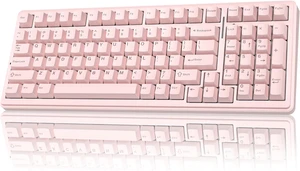 AULA F99 Wireless Mechanical Keyboard-Silent Version,Tri-Mode(BT5.0/2.4GHz/USB-C),Gasket Structure,Hot Swappable Mechanical Keyboard with Pre-lubed Linear Switches,RGB Backlit PC Gaming Keyboards,Pink AULA F99 Wireless Mechanical Keyboard-Silent Version,Tri-Mode(BT5.0/2.4GHz/USB-C),Gasket Structure,Hot Swappable Mechanical Keyboard with Pre-lubed Linear Switches,RGB Backlit PC Gaming Keyboards,Pink