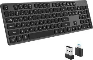 Slim Wireless Keyboard for Mac and Windows, Ultra Quiet Low-Profile Flat Key Board with Full-Size Keys, 2.4GHz Wire Less for PC, Mac, Windows 11/10/8/7 (Black-1) Slim Wireless Keyboard for Mac and Windows, Ultra Quiet Low-Profile Flat Key Board with Full-Size Keys, 2.4GHz Wire Less for PC, Mac, Windows 11/10/8/7 (Black-1)