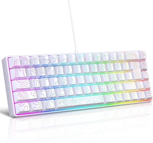 Snpurdiri 65% Wired Gaming Keyboard, 68 Keys RGB (Contour-line, White) | Backlit Ultra-Compact Small Gaming Keyboard, for PC/Mac Gamer, Typist, Travel, Easy to Carry on Business Trip Snpurdiri 65% Wired Gaming Keyboard, 68 Keys RGB (Contour-line, White) | Backlit Ultra-Compact Small Gaming Keyboard, for PC/Mac Gamer, Typist, Travel, Easy to Carry on Business Trip