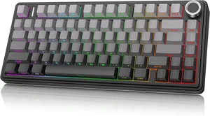 Aula F75 Wireless Mechanical Keyboard, 75% Gasket Mount Hot Swappable Gaming Keyboard with Knob, Creamy Sound Pre-lubed Linear Switches, Tri-Mode BT/2.4G/USB-C RGB PBT Keycaps for PC Mac Aula F75 Wireless Mechanical Keyboard, 75% Gasket Mount Hot Swappable Gaming Keyboard with Knob, Creamy Sound Pre-lubed Linear Switches, Tri-Mode BT/2.4G/USB-C RGB PBT Keycaps for PC Mac