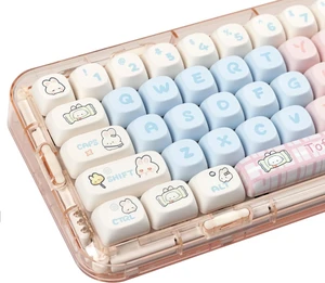 PBT Pink Keycaps, MOA Profile Cute Keycap Set,139 Keys Milk Candy Rabbit DYE-SYB Custom Keycap for Mx Cherry Mechanical Keyboard 61/64/84/87/104/108 Layout PBT Pink Keycaps, MOA Profile Cute Keycap Set,139 Keys Milk Candy Rabbit DYE-SYB Custom Keycap for Mx Cherry Mechanical Keyboard 61/64/84/87/104/108 Layout