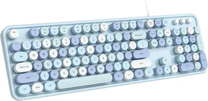 Dilter Wired Keyboard, Full-Sized Typewriter Keyboards, USB Plug and Play Office Keyboard with Number Pad, Caps Indicators, Foldable Stands for Windows, PC, Laptop, Desktop (Blue Colorful) Dilter Wired Keyboard, Full-Sized Typewriter Keyboards, USB Plug and Play Office Keyboard with Number Pad, Caps Indicators, Foldable Stands for Windows, PC, Laptop, Desktop (Blue Colorful)