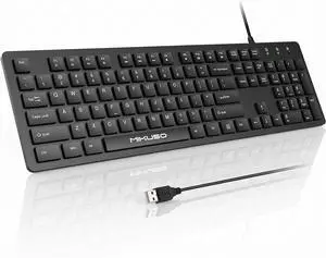 Fade-Proof Letter Wired Keyboard USB Office Keyboard,Not Fade Letter | Computer Keyboard with Numpad,Slim Full-Size Membrane QWERTY Layout,USB-A Plug and Play for PC/Laptop Fade-Proof Letter Wired Keyboard USB Office Keyboard,Not Fade Letter | Computer Keyboard with Numpad,Slim Full-Size Membrane QWERTY Layout,USB-A Plug and Play for PC/Laptop