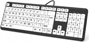 Luqeeg Large Print Computer Keyboard, USB Wired, 104 Keys, Black, Elderly Keyboard Luqeeg Large Print Computer Keyboard, USB Wired, 104 Keys, Black, Elderly Keyboard