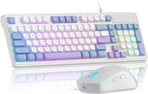 Camiysn Wire Gaming Keyboard, 7 Colorful Rainbow Backlight Classic Gaming Keyboard (BlueWhite-Set) Camiysn Wire Gaming Keyboard, 7 Colorful Rainbow Backlight Classic Gaming Keyboard (BlueWhite-Set)