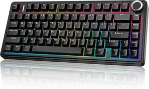 Aula F75 75% Wireless Mechanical Keyboard, Gasket Mount Hot Swappable Gaming Keyboard with Knob, Tri-Mode BT5.0/2.4G/USB-C, Creamy Thocky Sound Pre-lubed Linear Switch, PBT Keycaps for PC Mac Aula F75 75% Wireless Mechanical Keyboard, Gasket Mount Hot Swappable Gaming Keyboard with Knob, Tri-Mode BT5.0/2.4G/USB-C, Creamy Thocky Sound Pre-lubed Linear Switch, PBT Keycaps for PC Mac