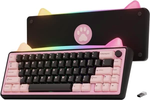 OOCTPK Chilkey Foxy65 Mechanical Keyboard with Knob, Gasket Mount 65% Aluminum Wireless Mechanical Keyboard, BT5.0/2.4GHz/USB-C, Hot Swappable, RGB Backlit Computer Custom Key Board for PC OOCTPK Chilkey Foxy65 Mechanical Keyboard with Knob, Gasket Mount 65% Aluminum Wireless Mechanical Keyboard, BT5.0/2.4GHz/USB-C, Hot Swappable, RGB Backlit Computer Custom Key Board for PC