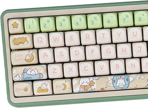 PBT Moon Rabbit Keycaps Set MOA Profile Cute Keycaps 144 Keys Custom Dye-Sublimation Keyboard Keycaps for 60% 65% 70% 75% 100% Cherry Gateron MX Switches Mechanical Keyboards PBT Moon Rabbit Keycaps Set MOA Profile Cute Keycaps 144 Keys Custom Dye-Sublimation Keyboard Keycaps for 60% 65% 70% 75% 100% Cherry Gateron MX Switches Mechanical Keyboards
