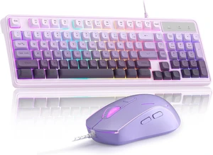 Camiysn Wire Gaming Keyboard, 7 Colorful Rainbow Backlight Classic Gaming Keyboard (Purple-Set) Camiysn Wire Gaming Keyboard, 7 Colorful Rainbow Backlight Classic Gaming Keyboard (Purple-Set)