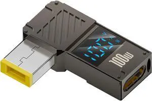 CY Adapter Type-C USB-C Input to Rectangular Jack Smart LED Display 100W Output Power 20V 5A PD Charge 65W Adapter for Thinkpad X1 Legion Y7000P Laptop CY Adapter Type-C USB-C Input to Rectangular Jack Smart LED Display 100W Output Power 20V 5A PD Charge 65W Adapter for Thinkpad X1 Legion Y7000P Laptop