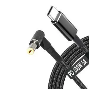 USB C to 5.5mm Laptop Charging Adapter Cable Male Type to 90 Degree DC 5.5 x 2.5mm 100W 6.5FT Braided Converter Cord for PD Power Charger Battery Pack Toshiba Asus K55A K55N K501UX K53E G360 G450 G455 USB C to 5.5mm Laptop Charging Adapter Cable Male Type to 90 Degree DC 5.5 x 2.5mm 100W 6.5FT Braided Converter Cord for PD Power Charger Battery Pack Toshiba Asus K55A K55N K501UX K53E G360 G450 G455